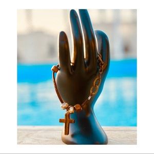 Amber cross bracelet